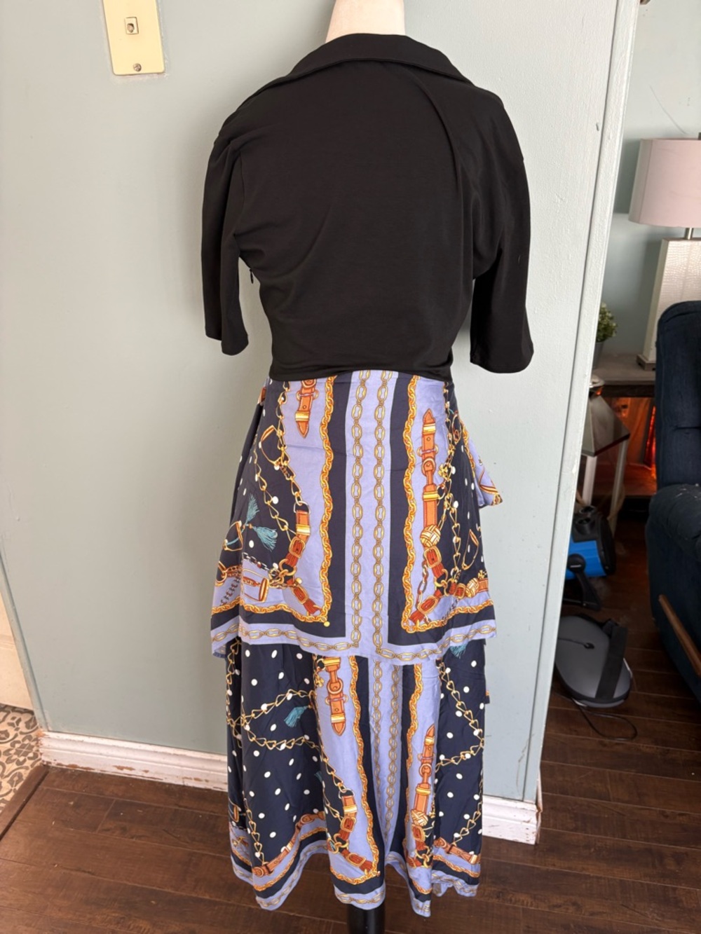 Maje Raprichaine Mixed Media Hankerchief midi dress - Picture 6 of 16